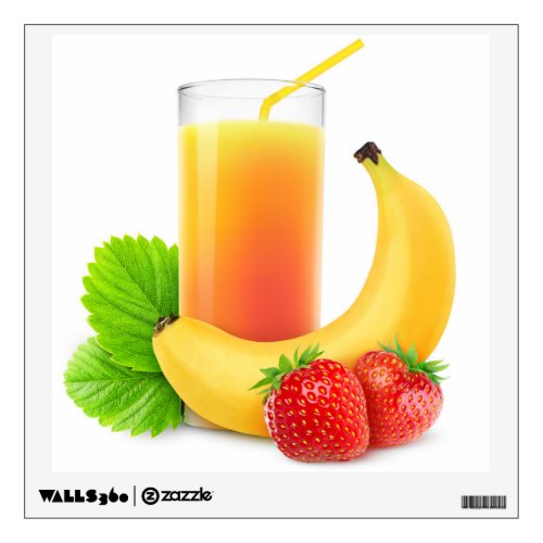 Strawberry banana shake wall decal