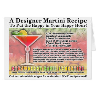 Strawberry Basil Martini Recipe Card