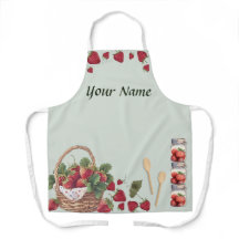Strawberry Basket All Over Print Apron Medium