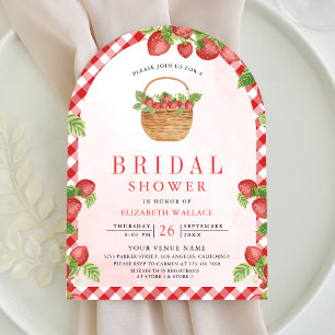 Strawberry Basket Berry Sweet Arch Bridal Shower Invitation