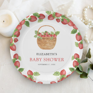 Strawberry Basket Berry Sweet Baby Shower Paper Plates