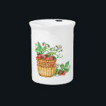 Strawberry Basket Beverage Pitcher<br><div class="desc">Strawberry Basket - watercolor and pen design by Annie Mason. Brighten your kitchen table with this cute pitcher.</div>