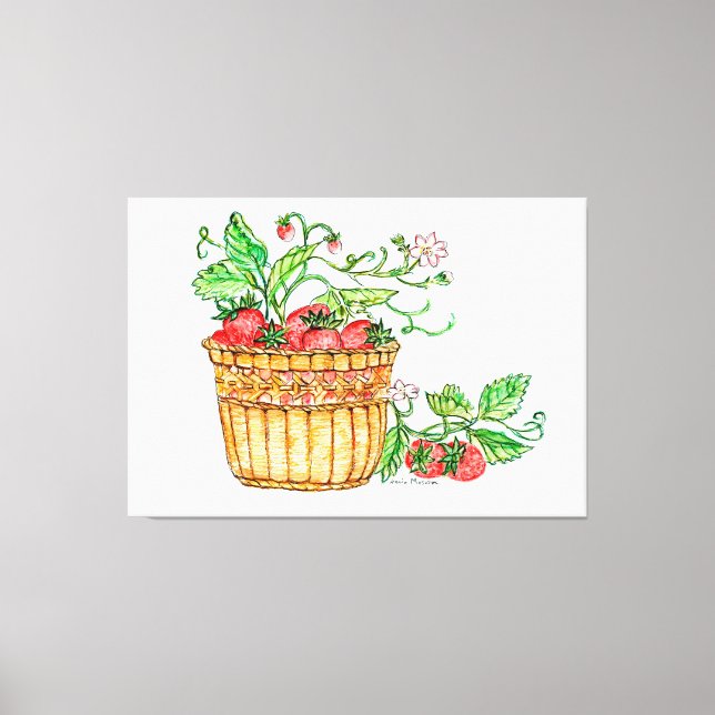 Strawberry Basket Canvas Print (Front)