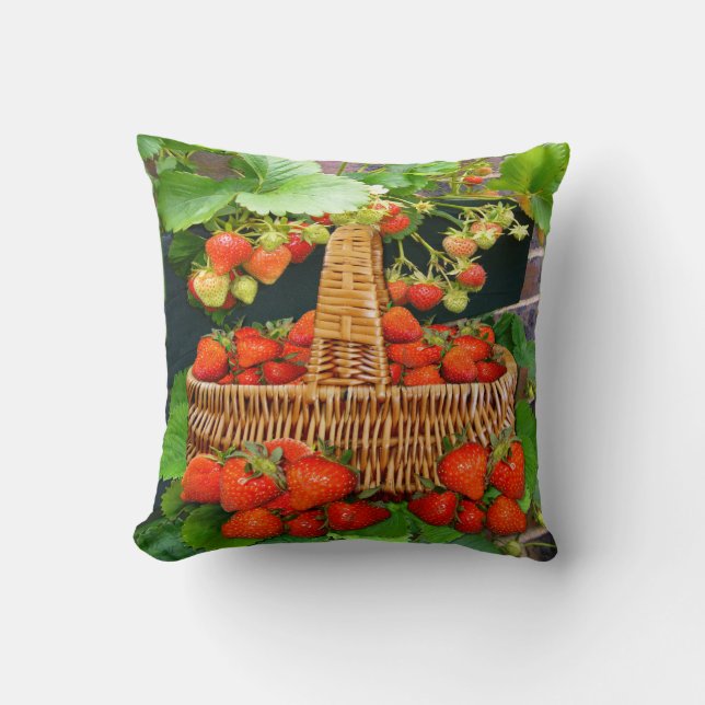 Strawberry Basket  ~ Pillow / Cushion (Front)