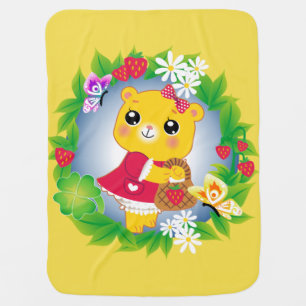Strawberry Bear Baby Blanket