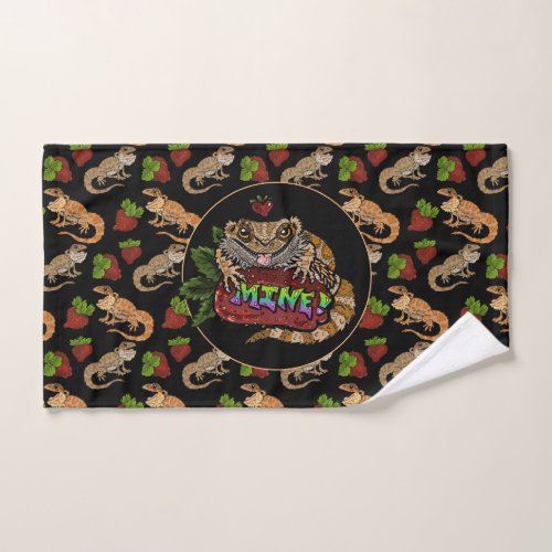 Strawberry Beardie Dragon MINE Hand Towel