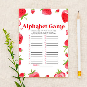Strawberry Berry Alphabet Baby Shower Game Stationery