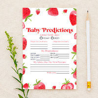 Strawberry Berry Baby Shower Predictions Activity
