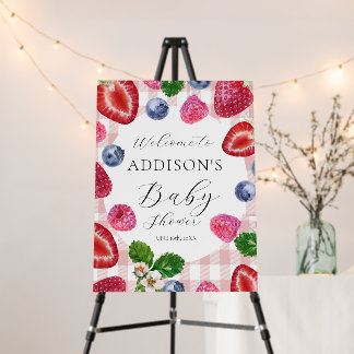 Strawberry Berry Baby Shower Welcome Foam Board