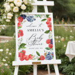 Strawberry Berry Baby Shower Welcome Sign<br><div class="desc">Strawberry Berry Baby Shower Welcome Sign</div>