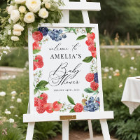 Strawberry Berry Baby Shower Welcome Sign