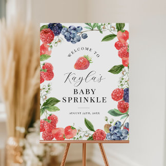 Strawberry Berry Baby Sprinkle Welcome Sign