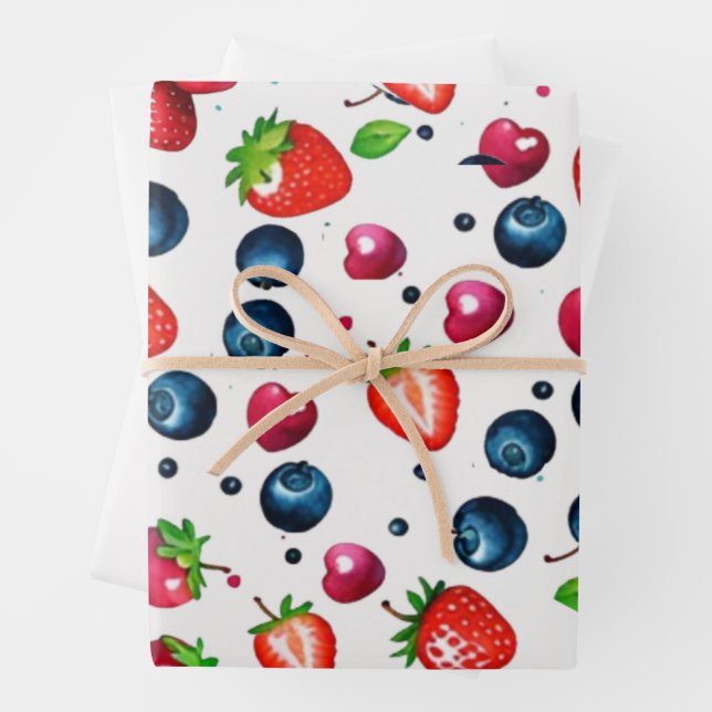 Strawberry Berry Birthday Party Berry Sweet  Wrapping Paper Sheets (In situ)