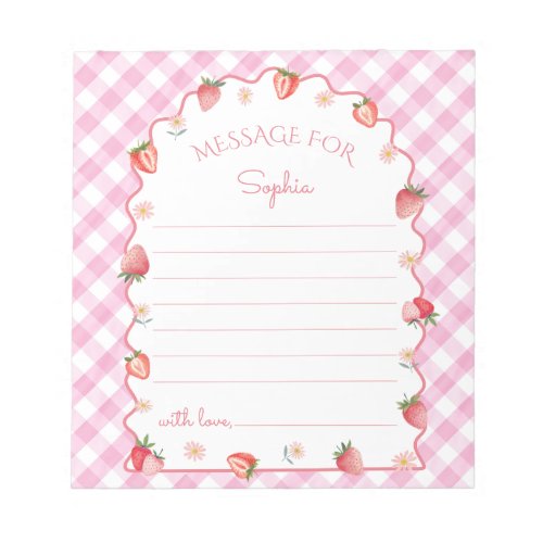 Strawberry Berry Birthday Time Capsule Message Notepad