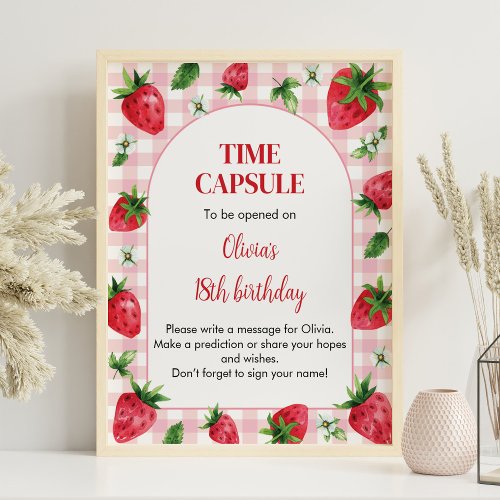 Strawberry Berry Birthday Time Capsule Poster 