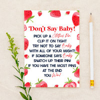 Strawberry Berry Don't Say Baby Shower Game