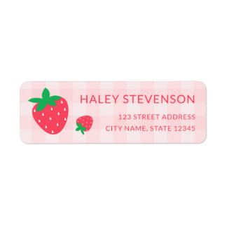 Strawberry Berry First 1st Baby Pink Cute Birthday Label