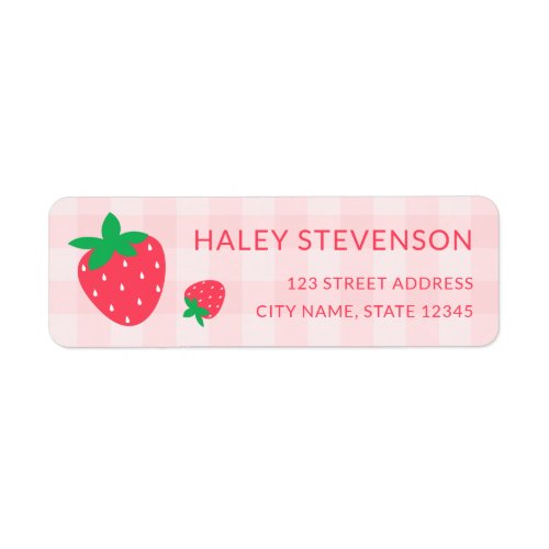 Strawberry Berry First 1st Baby Pink Cute Birthday Label