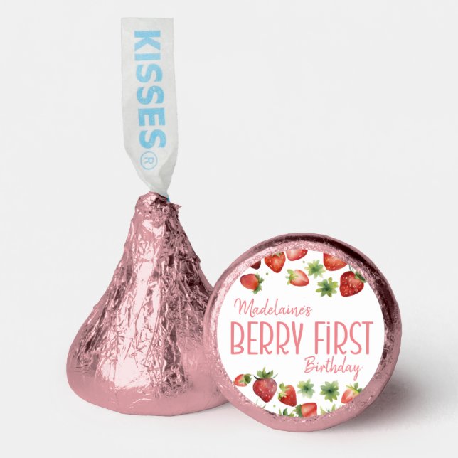Strawberry Berry First 1st Birthday Candy Favors (Front)