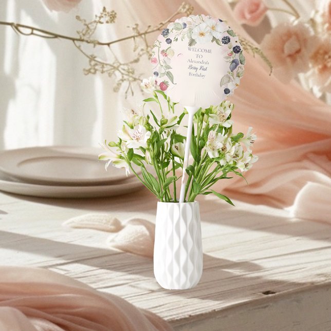  Strawberry Berry First 1st Birthday Party  Balloon (Creator Uploaded)