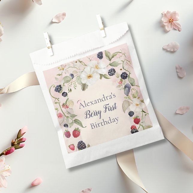  Strawberry Berry First 1st Birthday Party  Favor Bag (Creator Uploaded)