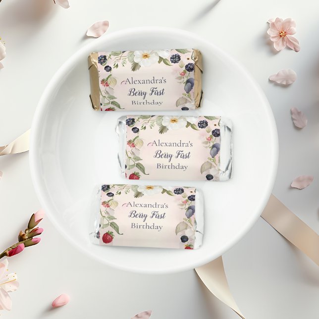  Strawberry Berry First 1st Birthday Party  Hershey's Miniatures (Creator Uploaded)