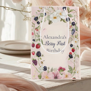  Strawberry Berry First 1st Birthday Party  Medium Gift Bag