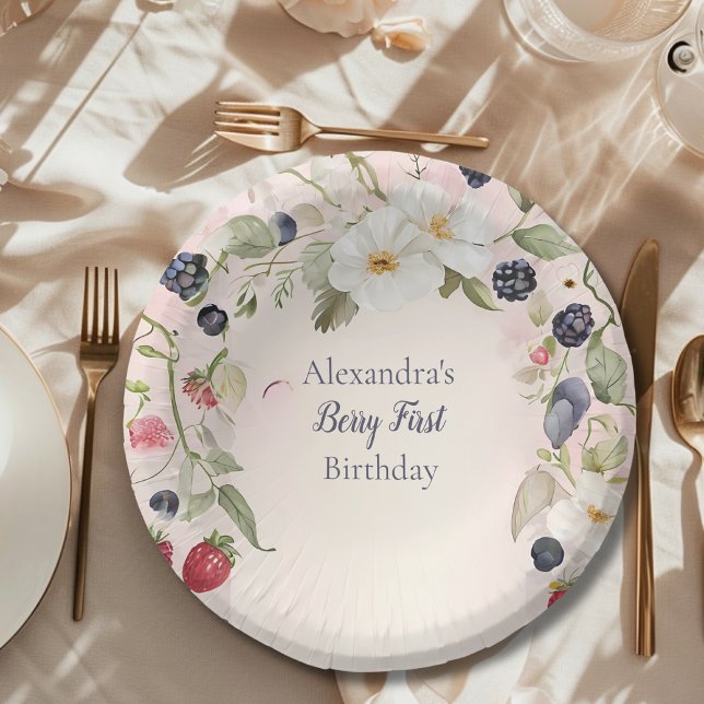  Strawberry Berry First 1st Birthday Party  Paper Bowls (Creator Uploaded)