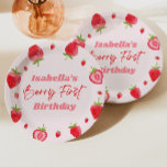 Strawberry Berry First 1st Birthday Party Paper Plates<br><div class="desc">This is a Strawberry Berry First 1st Birthday Party Paper Plates!</div>