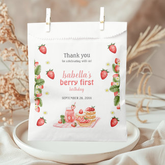Strawberry Berry First Berry Favor Bag