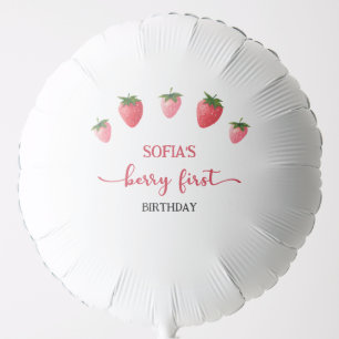 Strawberry Berry First Birthday Balloon