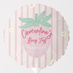 Strawberry Berry First Birthday Balloon