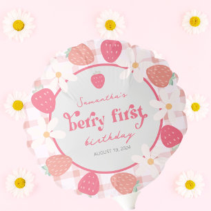 Strawberry Berry First Birthday Balloon