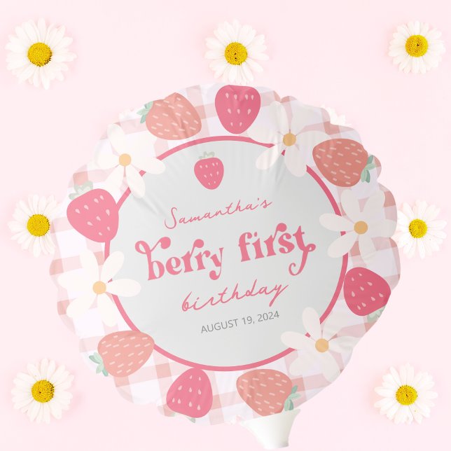 Strawberry Berry First Birthday Balloon (Creator Uploaded)