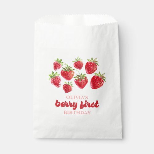 Strawberry Berry First Birthday Favor Bag