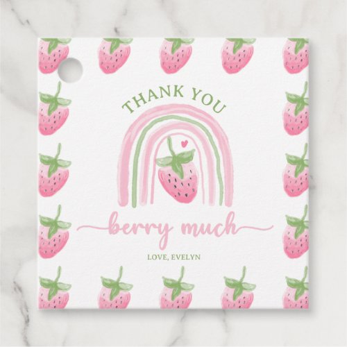 Strawberry Berry First Birthday Favor Tags