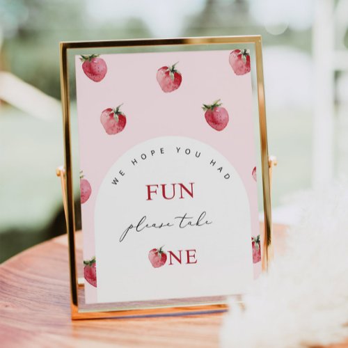 Strawberry berry first birthday Favors Poster