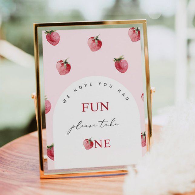 Strawberry berry first birthday Favors Poster (Creator Uploaded)