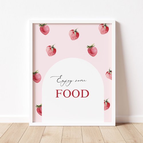 Strawberry berry first birthday Food Poster