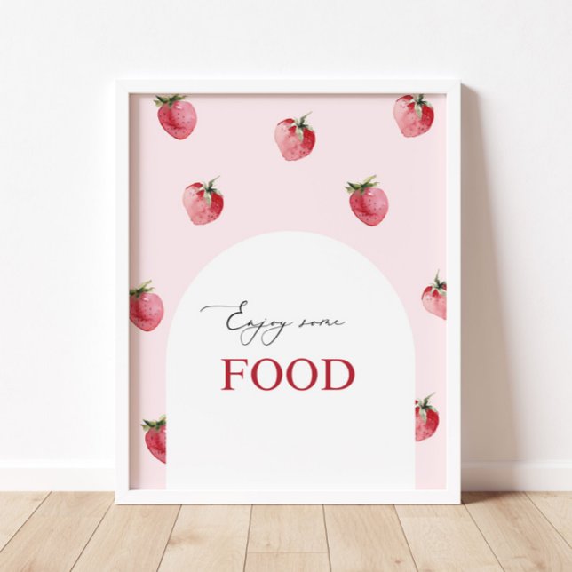 Strawberry berry first birthday Food Poster (Creator Uploaded)