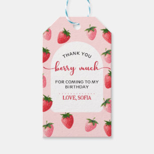Strawberry Berry First Birthday Gift Tags