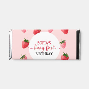 Strawberry Berry First Birthday Hershey Bar Favors