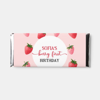 Strawberry Berry First Birthday Hershey Bar Favors