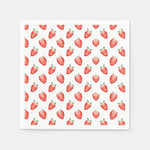 Strawberry Berry First Birthday Invitation Napkins