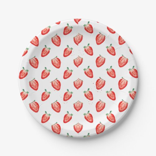 Strawberry Berry First Birthday Invitation Paper Plates