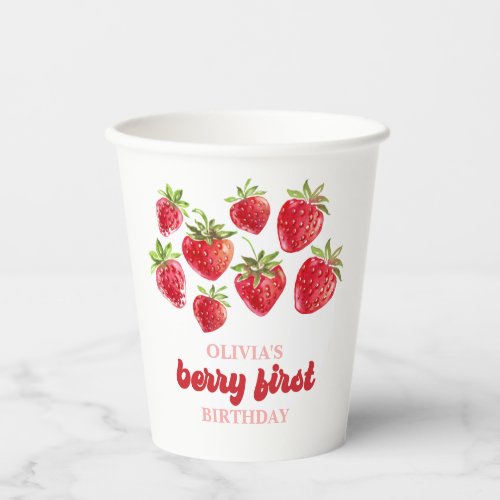 Strawberry Berry First Birthday Paper Cups
