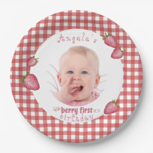 Strawberry Berry First Birthday Paper Plates