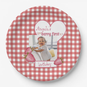 Strawberry Berry First Birthday Paper Plates