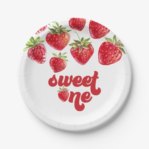 Strawberry Berry First Birthday Paper Plates