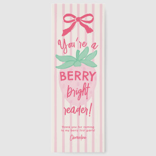 Strawberry Berry First Birthday Party Bookmark 